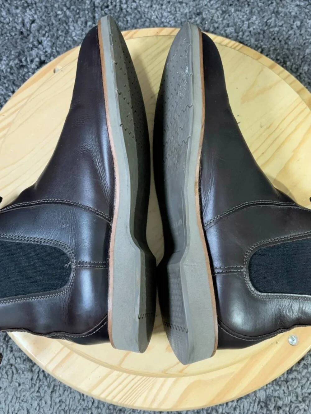 Cole Haan Morris Chelsea Boots Mens Size 9.5 Dark Brown Leather Pull On Ankle
